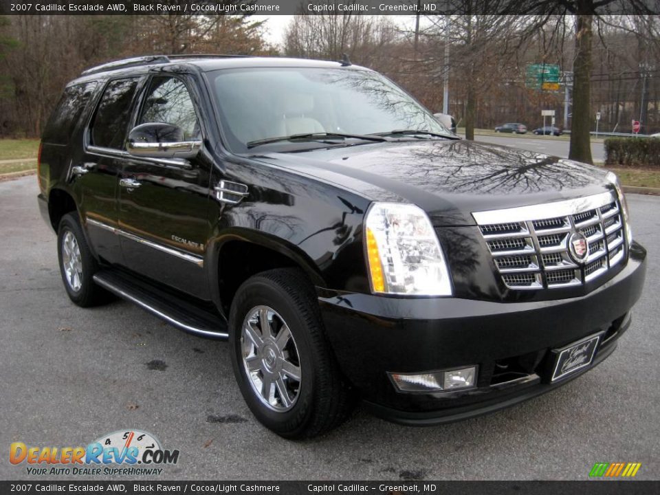 2007 Cadillac Escalade AWD Black Raven / Cocoa/Light Cashmere Photo #6
