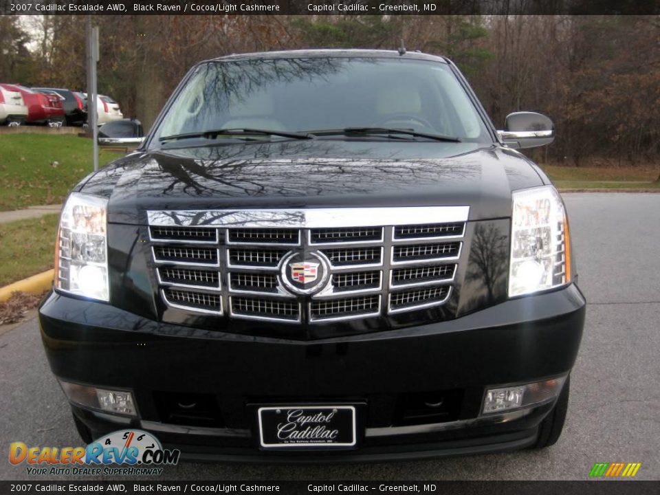 2007 Cadillac Escalade AWD Black Raven / Cocoa/Light Cashmere Photo #7