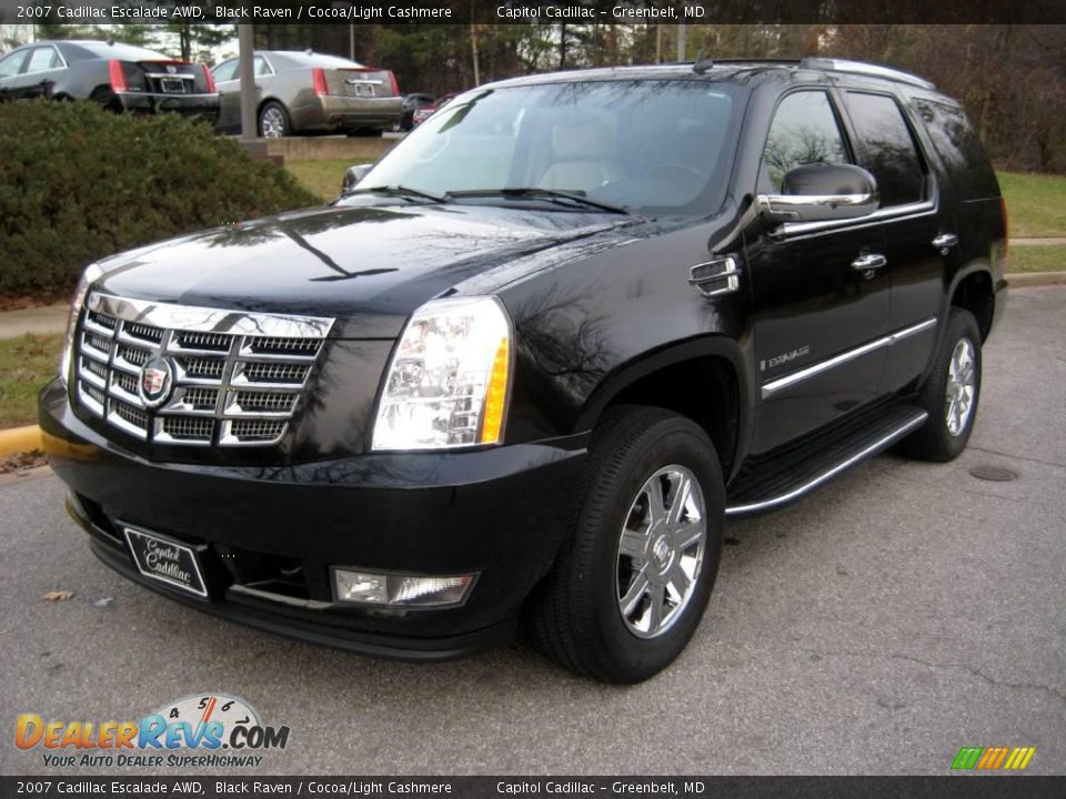 2007 Cadillac Escalade AWD Black Raven / Cocoa/Light Cashmere Photo #8