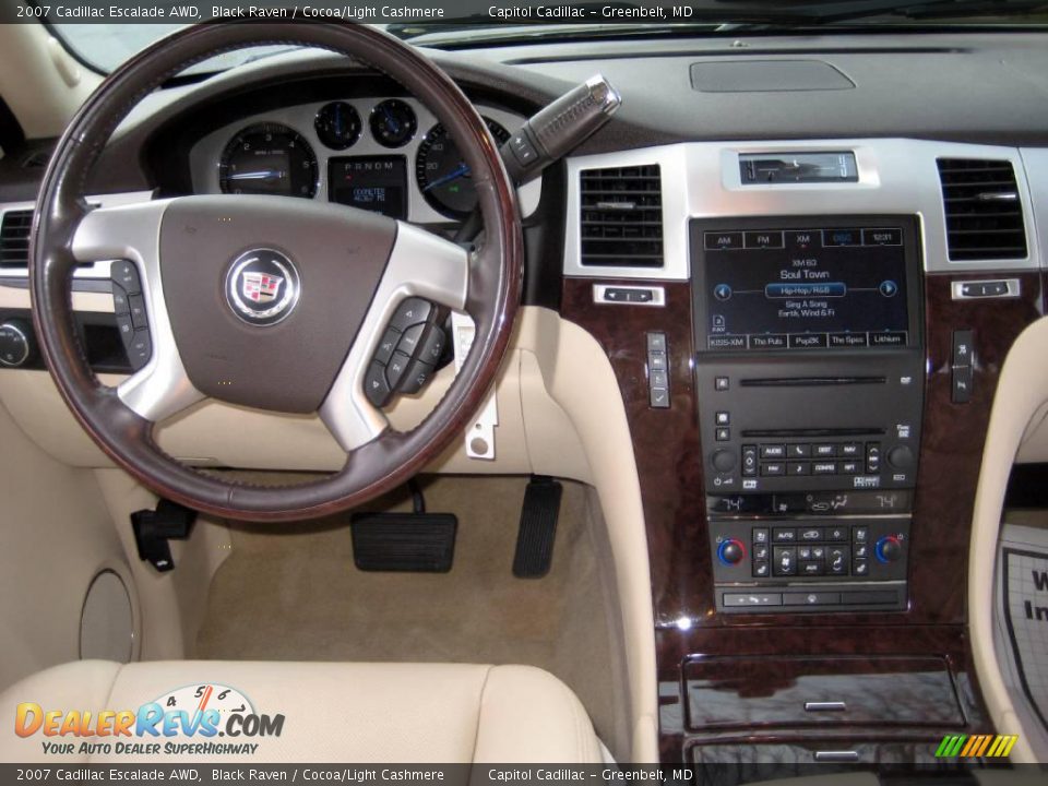 2007 Cadillac Escalade AWD Black Raven / Cocoa/Light Cashmere Photo #14