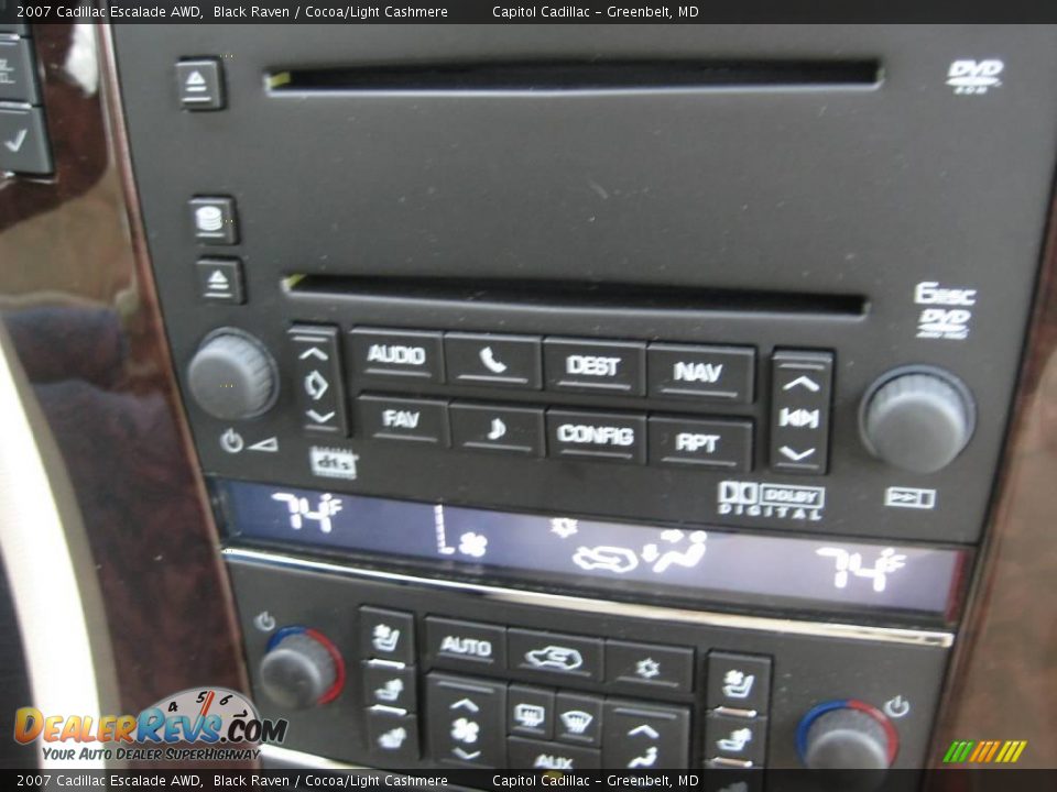 2007 Cadillac Escalade AWD Black Raven / Cocoa/Light Cashmere Photo #16