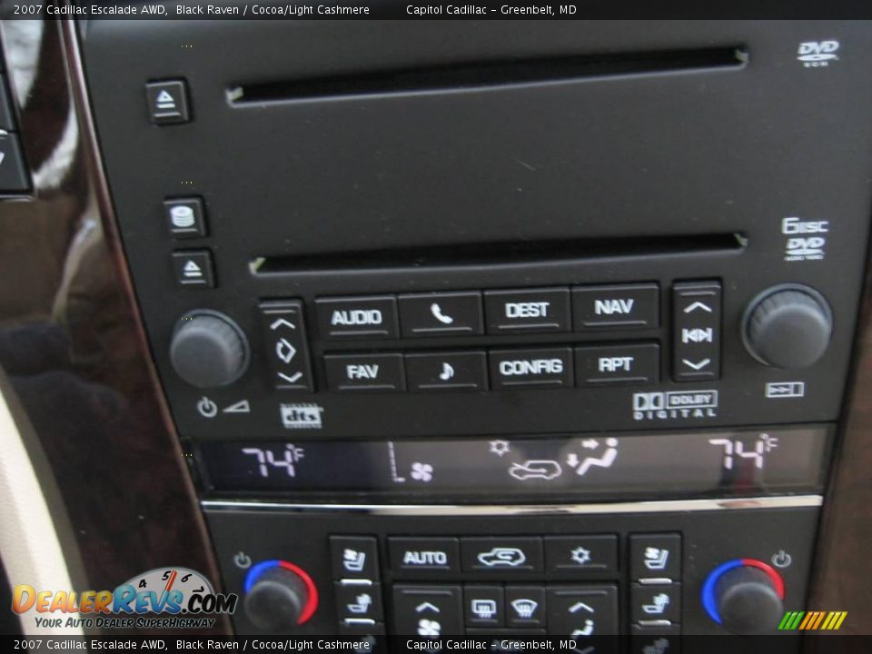 2007 Cadillac Escalade AWD Black Raven / Cocoa/Light Cashmere Photo #18