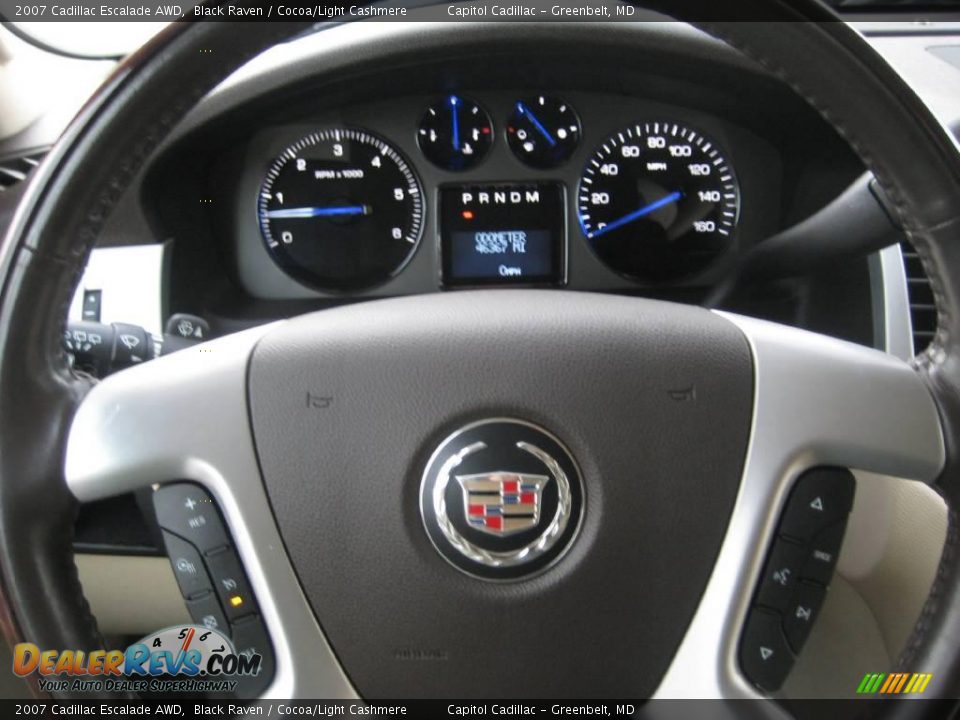 2007 Cadillac Escalade AWD Black Raven / Cocoa/Light Cashmere Photo #25