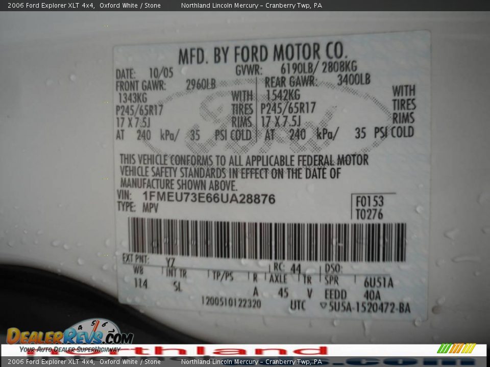 2006 Ford Explorer XLT 4x4 Oxford White / Stone Photo #9