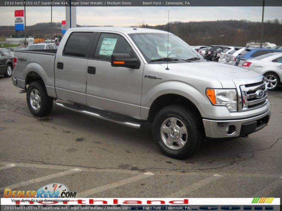 2010 Ford F150 XLT SuperCrew 4x4 Ingot Silver Metallic / Medium Stone Photo #4