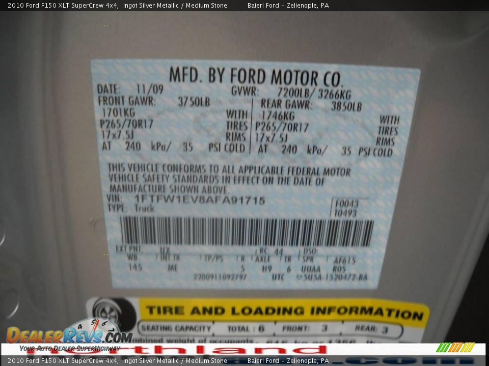 2010 Ford F150 XLT SuperCrew 4x4 Ingot Silver Metallic / Medium Stone Photo #12