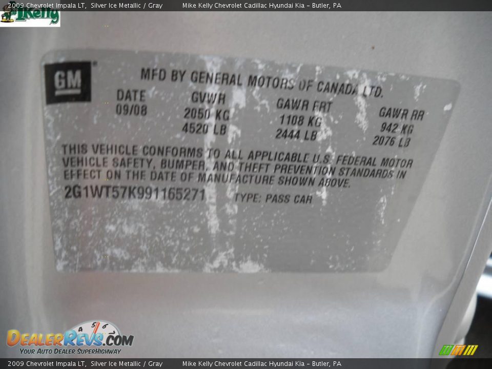 2009 Chevrolet Impala LT Silver Ice Metallic / Gray Photo #10