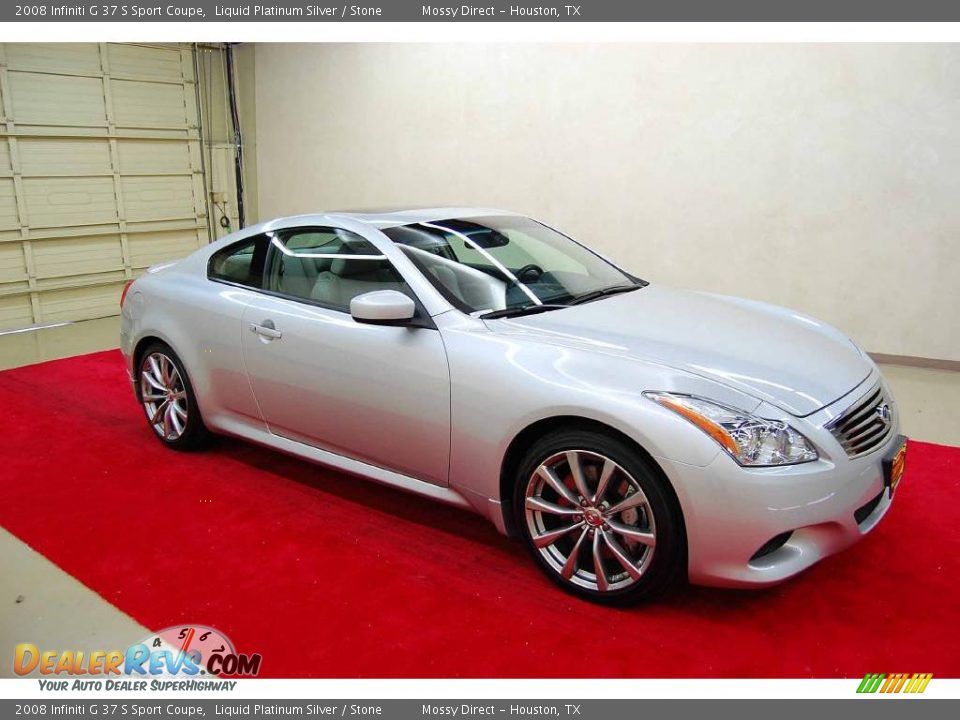 2008 Infiniti G 37 S Sport Coupe Liquid Platinum Silver / Stone Photo #1