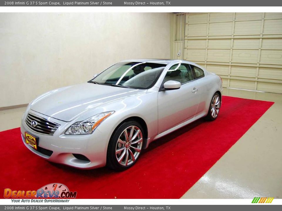 2008 Infiniti G 37 S Sport Coupe Liquid Platinum Silver / Stone Photo #3