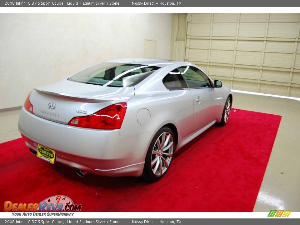 2008 Infiniti G 37 S Sport Coupe Liquid Platinum Silver / Stone Photo #6