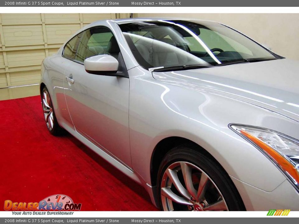 2008 Infiniti G 37 S Sport Coupe Liquid Platinum Silver / Stone Photo #14