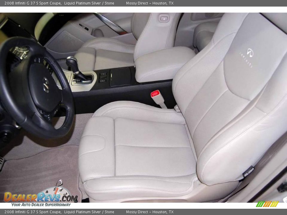 2008 Infiniti G 37 S Sport Coupe Liquid Platinum Silver / Stone Photo #16