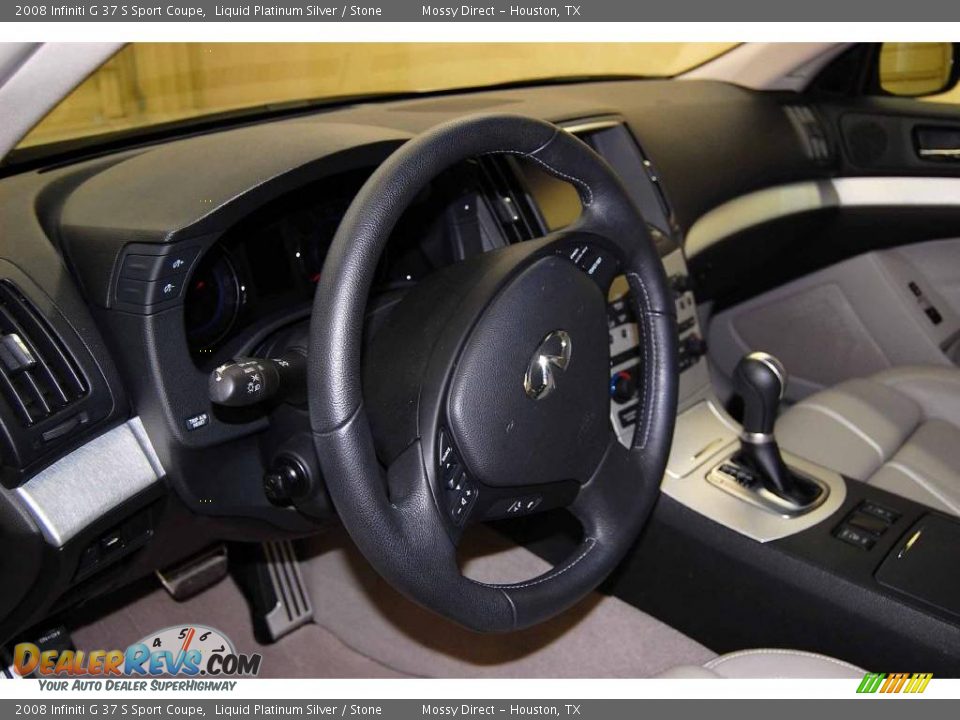2008 Infiniti G 37 S Sport Coupe Liquid Platinum Silver / Stone Photo #17