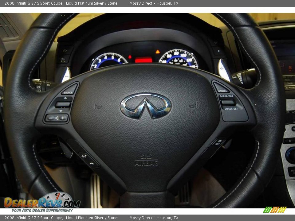 2008 Infiniti G 37 S Sport Coupe Liquid Platinum Silver / Stone Photo #28