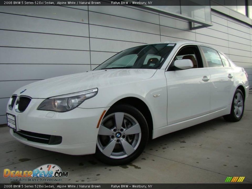 2008 BMW 5 Series 528xi Sedan Alpine White / Natural Brown Photo #1