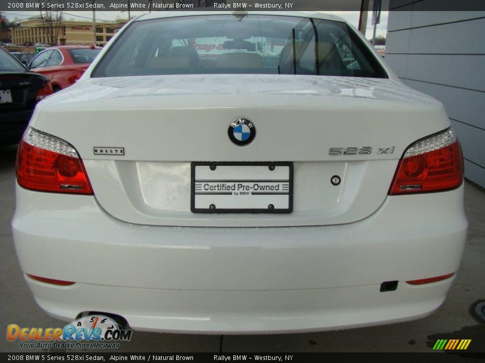 2008 BMW 5 Series 528xi Sedan Alpine White / Natural Brown Photo #4