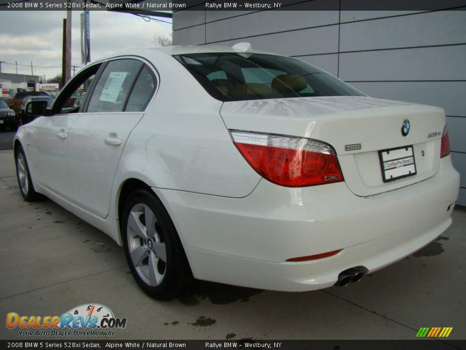 2008 BMW 5 Series 528xi Sedan Alpine White / Natural Brown Photo #5