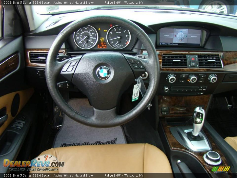 2008 BMW 5 Series 528xi Sedan Alpine White / Natural Brown Photo #11