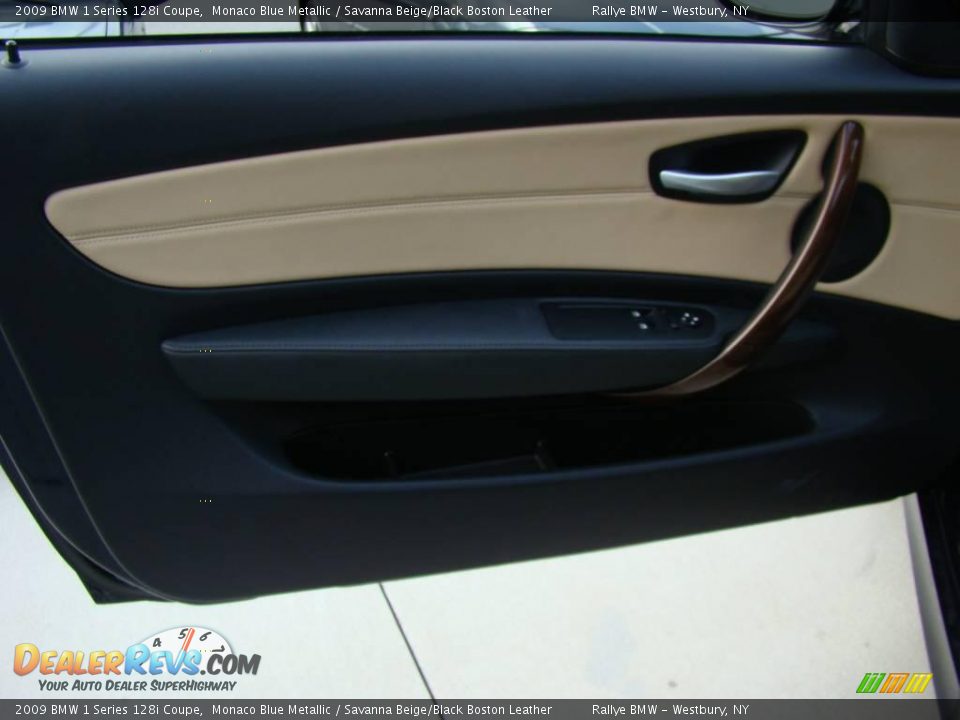 2009 BMW 1 Series 128i Coupe Monaco Blue Metallic / Savanna Beige/Black Boston Leather Photo #7