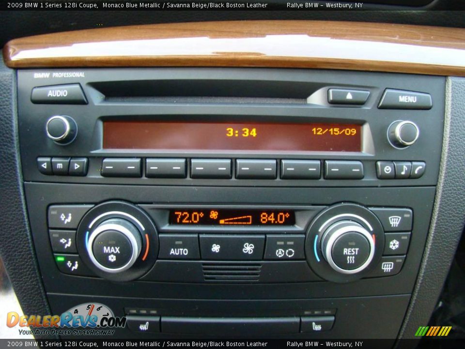 2009 BMW 1 Series 128i Coupe Monaco Blue Metallic / Savanna Beige/Black Boston Leather Photo #12