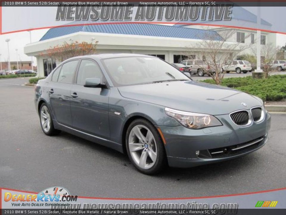 2010 BMW 5 Series 528i Sedan Neptune Blue Metallic / Natural Brown Photo #1