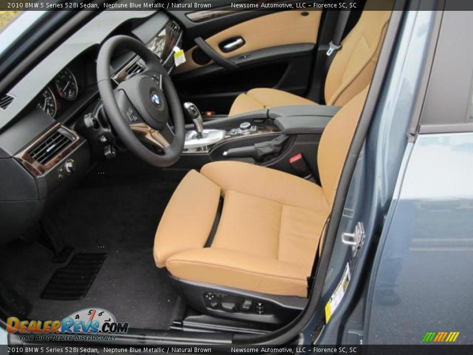 2010 BMW 5 Series 528i Sedan Neptune Blue Metallic / Natural Brown Photo #3