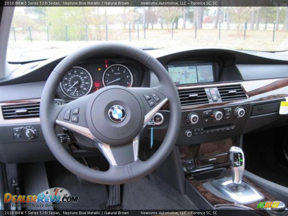 2010 BMW 5 Series 528i Sedan Neptune Blue Metallic / Natural Brown Photo #5