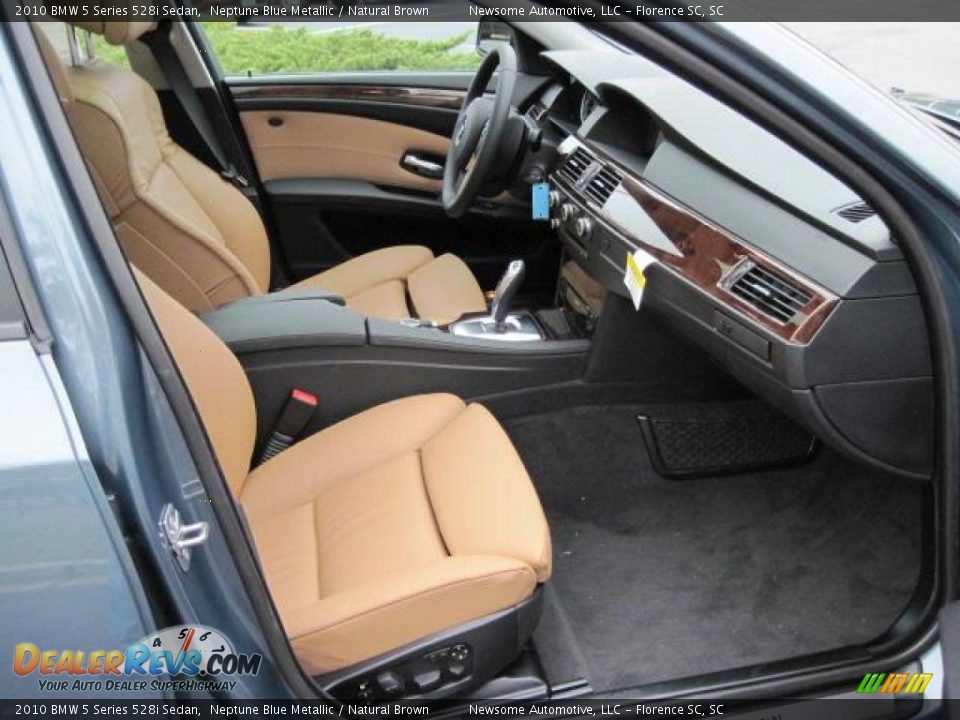 2010 BMW 5 Series 528i Sedan Neptune Blue Metallic / Natural Brown Photo #12