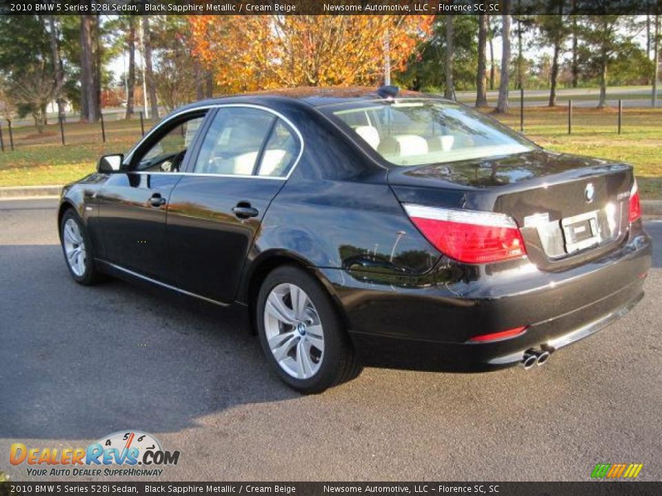 2010 BMW 5 Series 528i Sedan Black Sapphire Metallic / Cream Beige Photo #2
