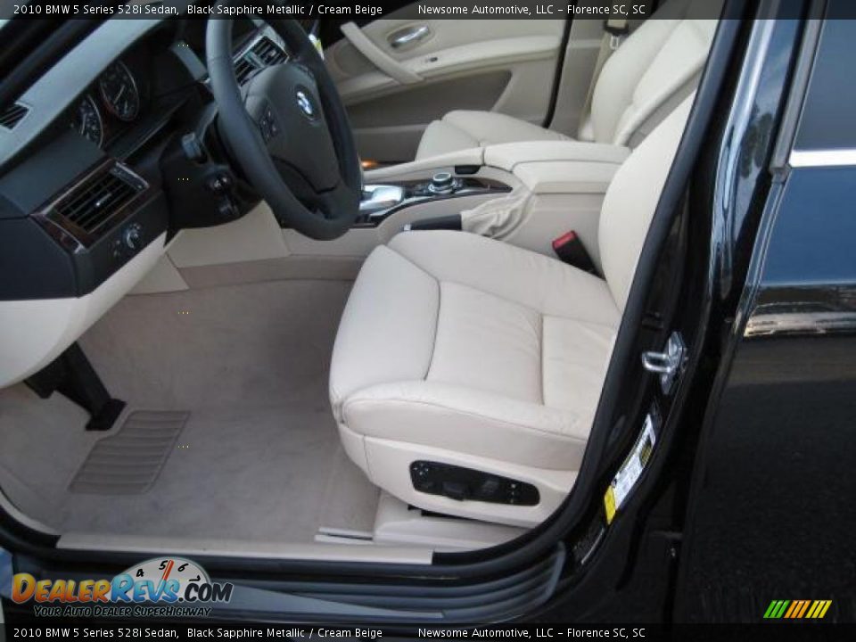2010 BMW 5 Series 528i Sedan Black Sapphire Metallic / Cream Beige Photo #3