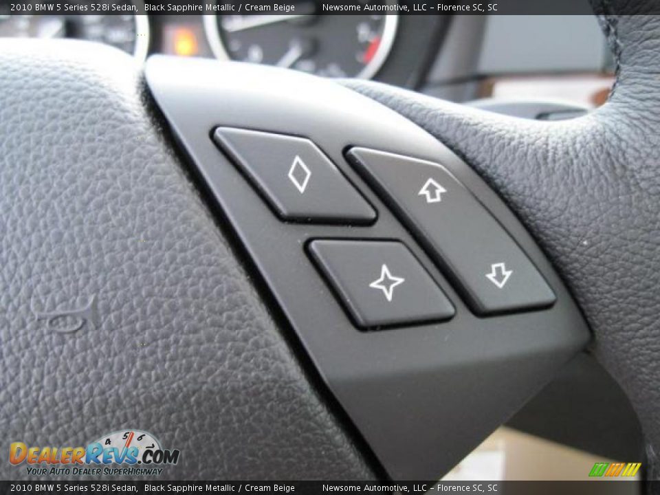 2010 BMW 5 Series 528i Sedan Black Sapphire Metallic / Cream Beige Photo #8