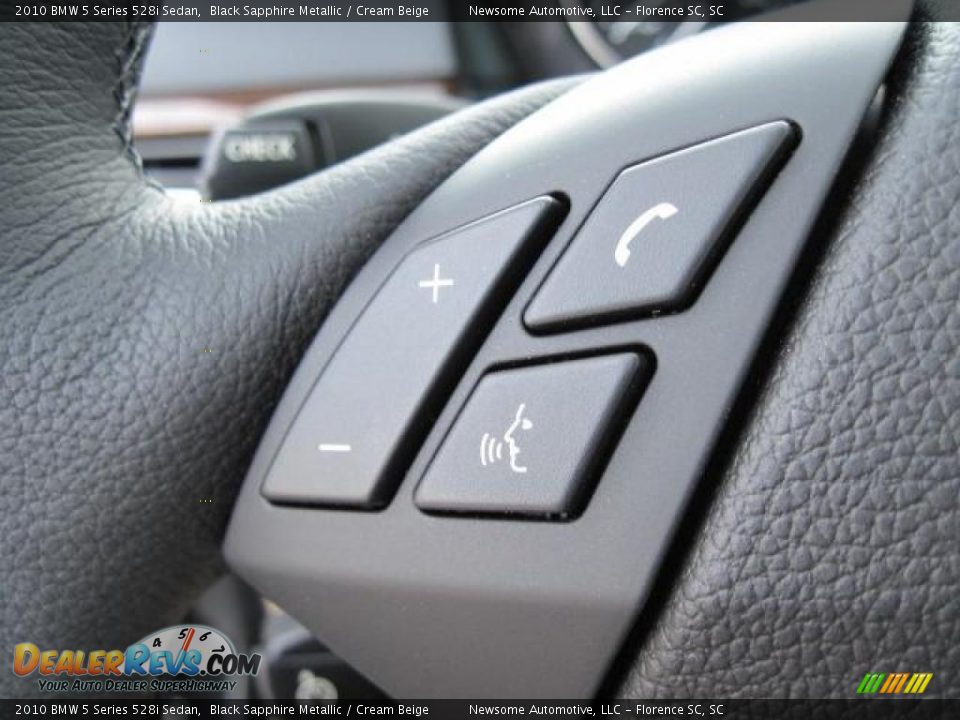 2010 BMW 5 Series 528i Sedan Black Sapphire Metallic / Cream Beige Photo #9