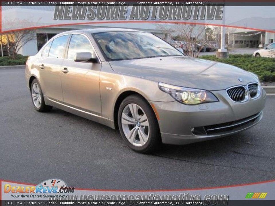 2010 BMW 5 Series 528i Sedan Platinum Bronze Metallic / Cream Beige Photo #1