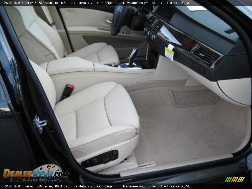 2010 BMW 5 Series 528i Sedan Black Sapphire Metallic / Cream Beige Photo #12