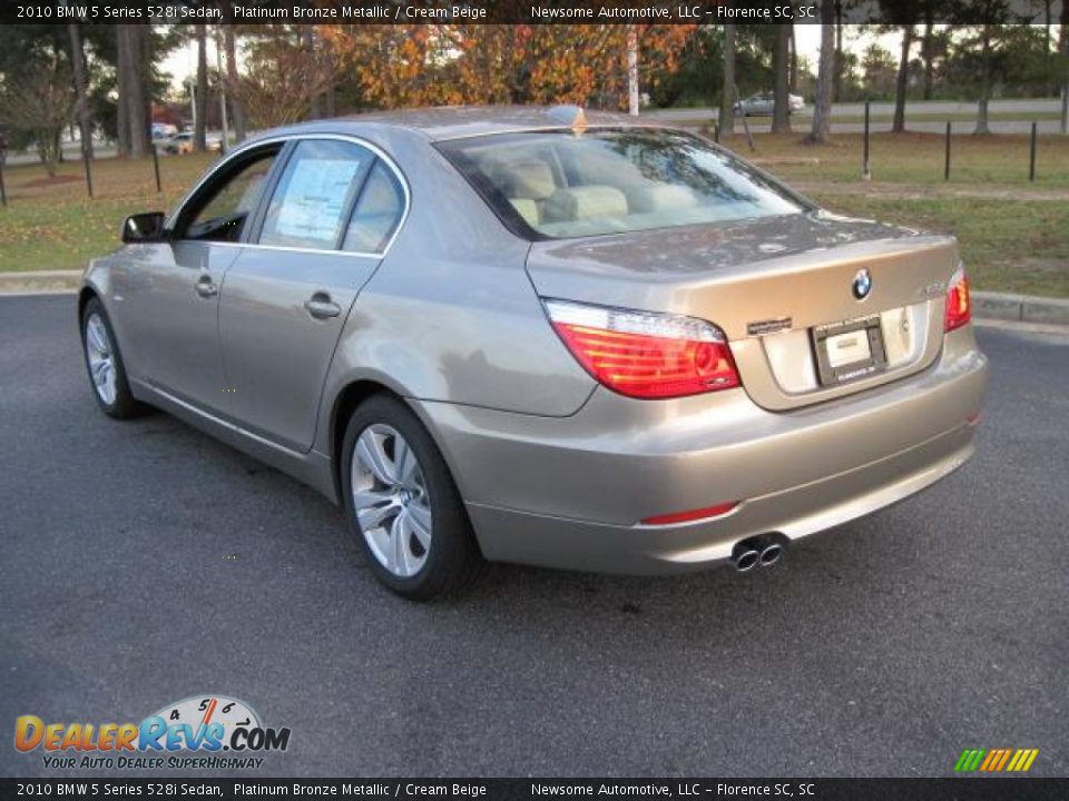 2010 BMW 5 Series 528i Sedan Platinum Bronze Metallic / Cream Beige Photo #2