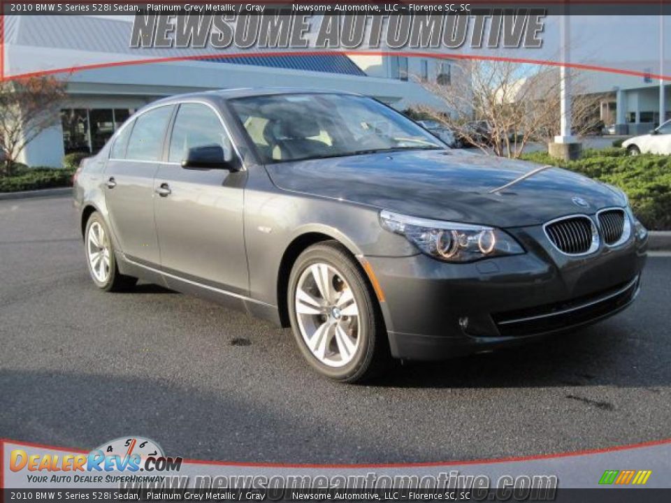 2010 BMW 5 Series 528i Sedan Platinum Grey Metallic / Gray Photo #1