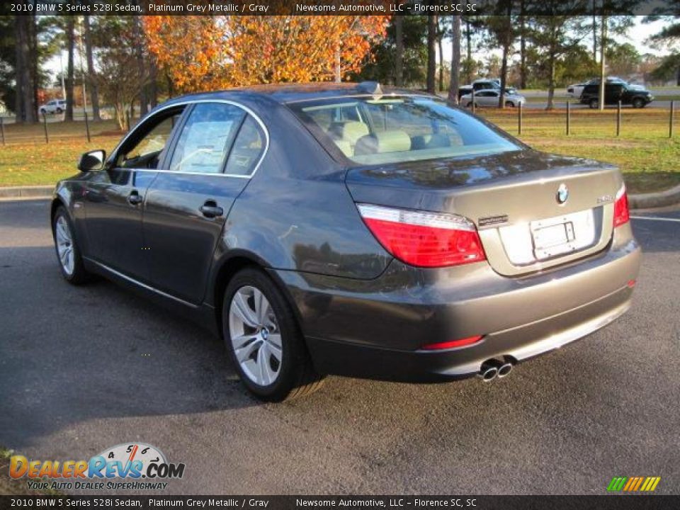 2010 BMW 5 Series 528i Sedan Platinum Grey Metallic / Gray Photo #2