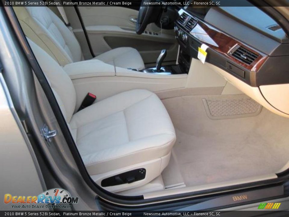 2010 BMW 5 Series 528i Sedan Platinum Bronze Metallic / Cream Beige Photo #12