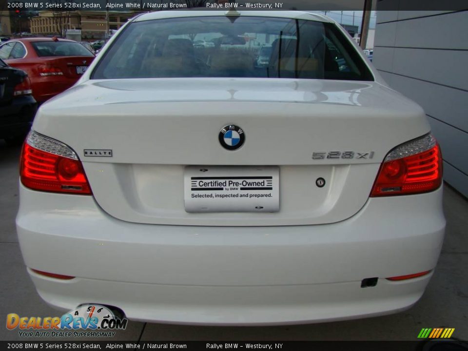 2008 BMW 5 Series 528xi Sedan Alpine White / Natural Brown Photo #4