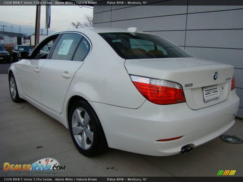 2008 BMW 5 Series 528xi Sedan Alpine White / Natural Brown Photo #5