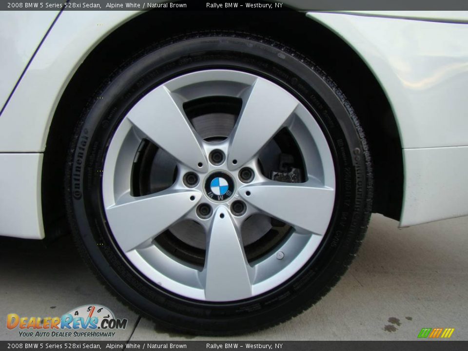 2008 BMW 5 Series 528xi Sedan Alpine White / Natural Brown Photo #6