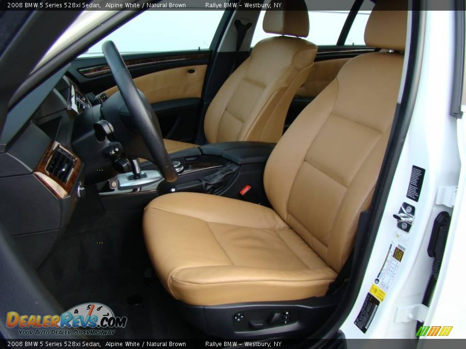 2008 BMW 5 Series 528xi Sedan Alpine White / Natural Brown Photo #8