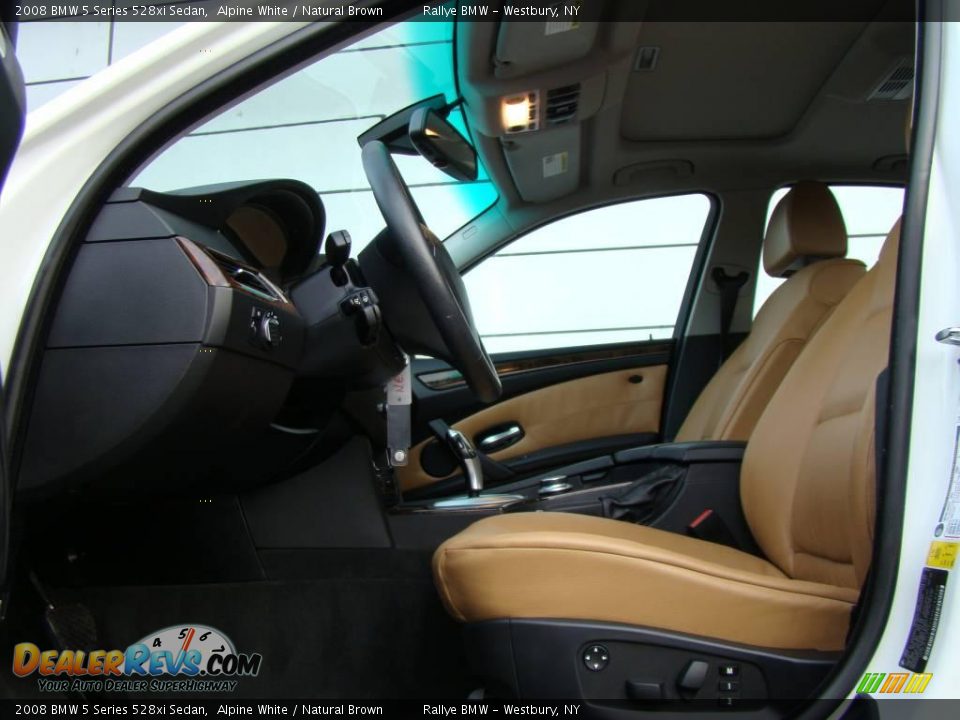 2008 BMW 5 Series 528xi Sedan Alpine White / Natural Brown Photo #9