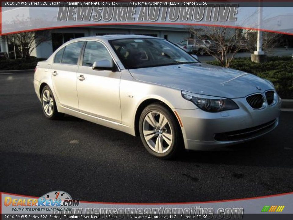 2010 BMW 5 Series 528i Sedan Titanium Silver Metallic / Black Photo #1