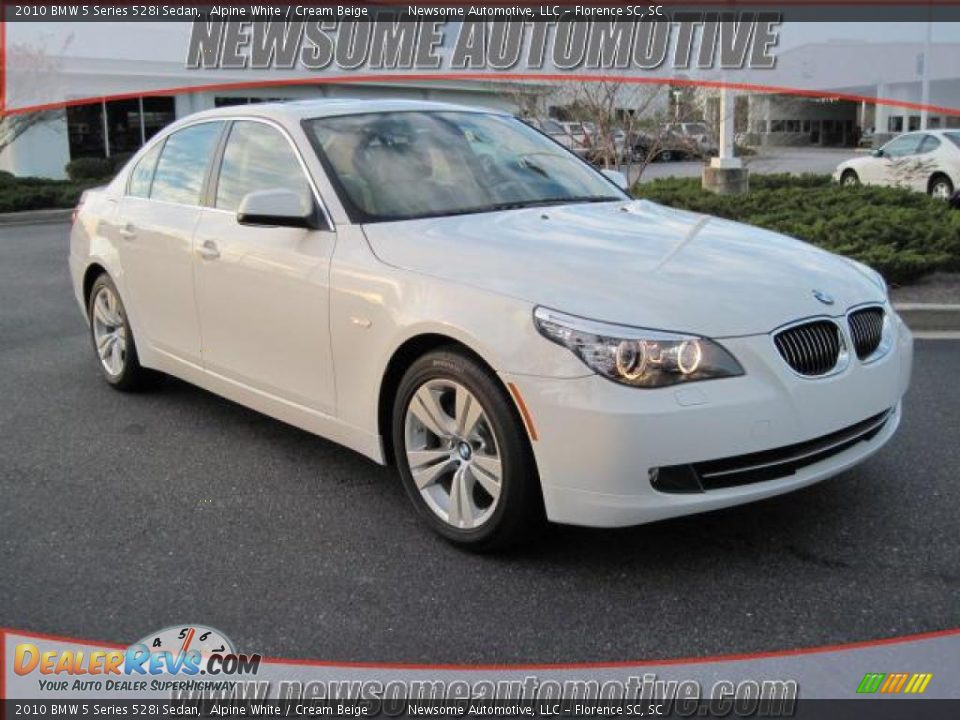 2010 BMW 5 Series 528i Sedan Alpine White / Cream Beige Photo #1