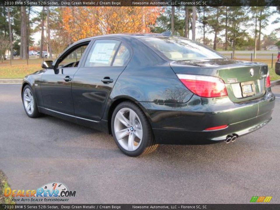2010 BMW 5 Series 528i Sedan Deep Green Metallic / Cream Beige Photo #2