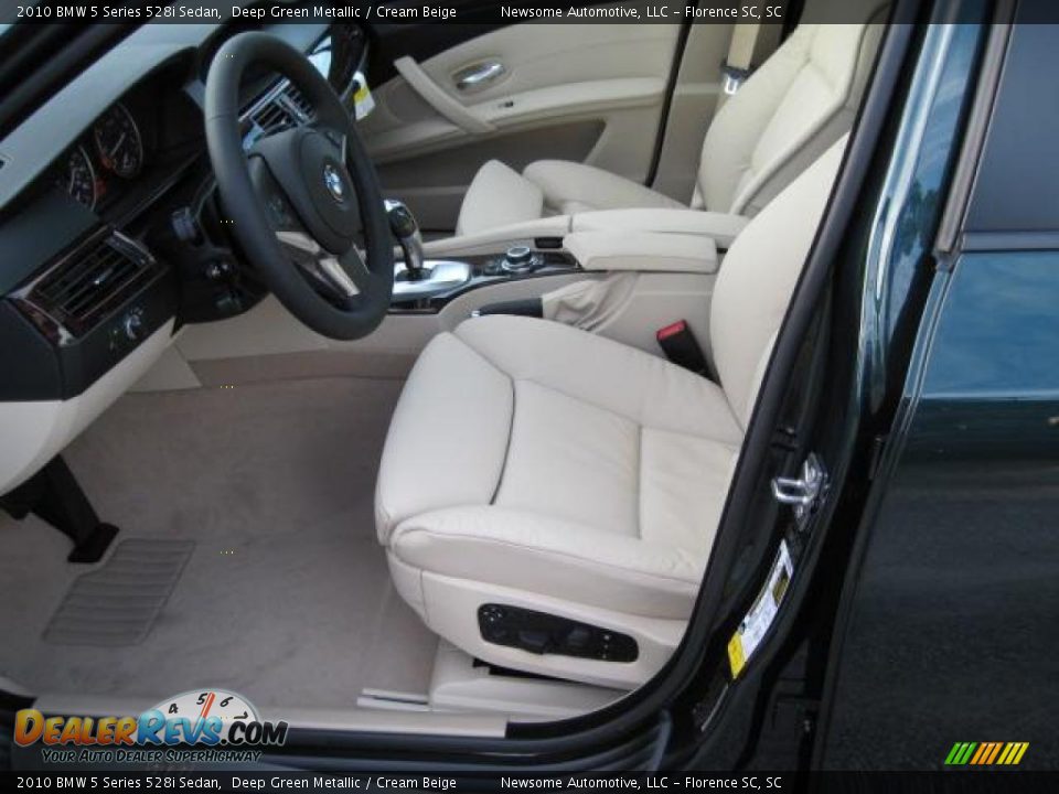 2010 BMW 5 Series 528i Sedan Deep Green Metallic / Cream Beige Photo #3