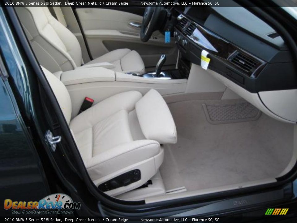 2010 BMW 5 Series 528i Sedan Deep Green Metallic / Cream Beige Photo #12