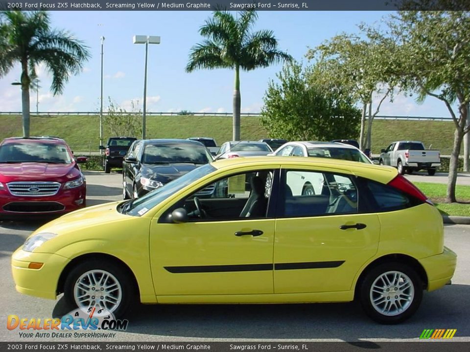 2003 Ford Focus ZX5 Hatchback Screaming Yellow / Medium Graphite Photo #6