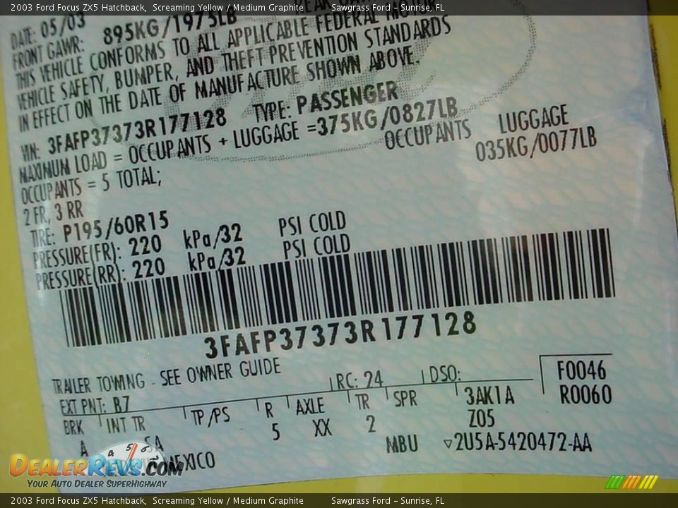 2003 Ford Focus ZX5 Hatchback Screaming Yellow / Medium Graphite Photo #17